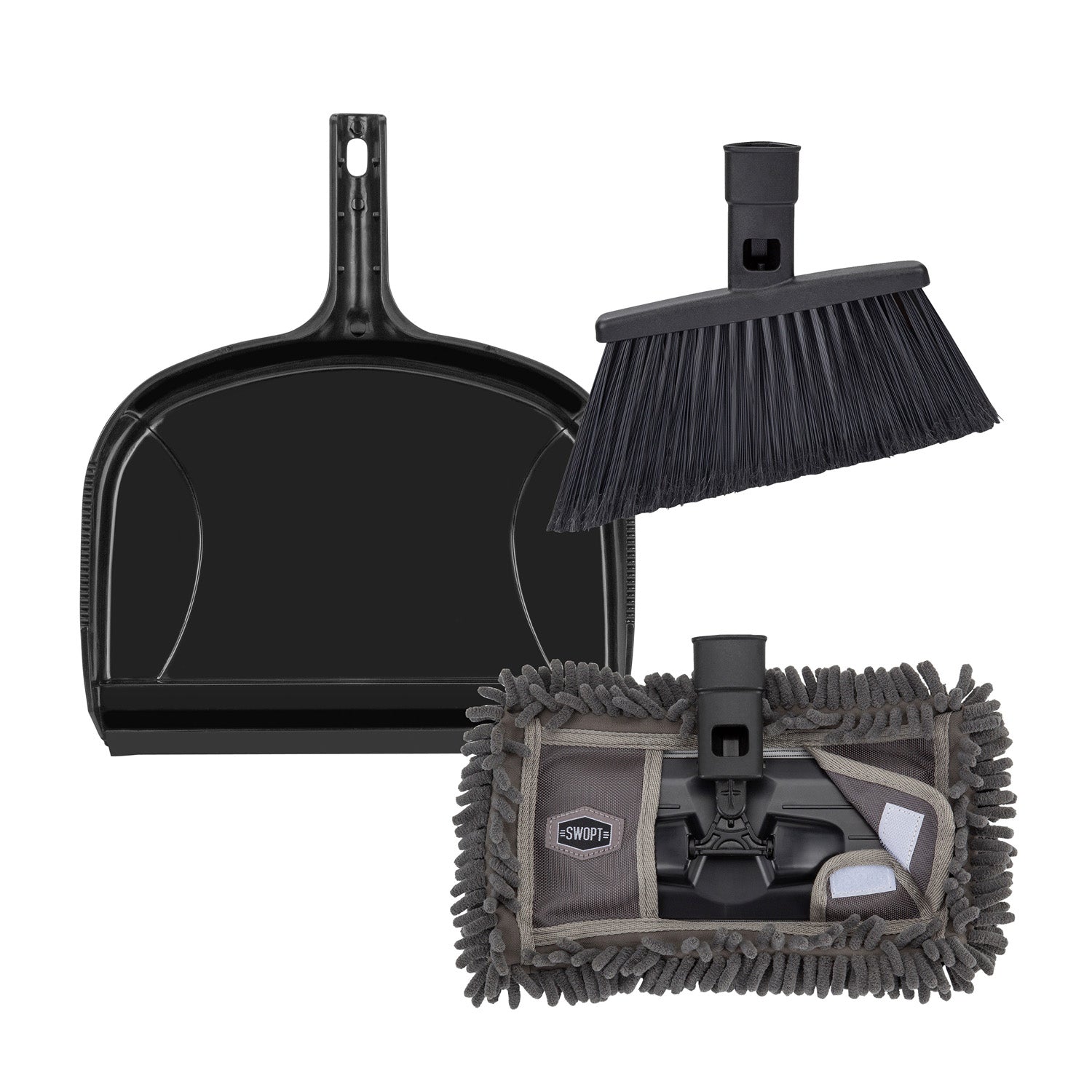 Broom and Dustpan Set / Upright Sweep Set / Dust Pan with Stain